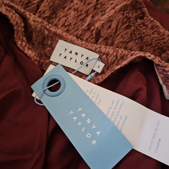 TANYA TAYLOR Laureen Velvet Wrap Rosewood Dress Womens Size 6 - Picture 6 of 7